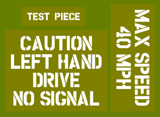 CAUTION LEFT HAND DRIVE & MAX SPEED 40