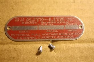 PLATE AUTO LITE GENERATOR MB